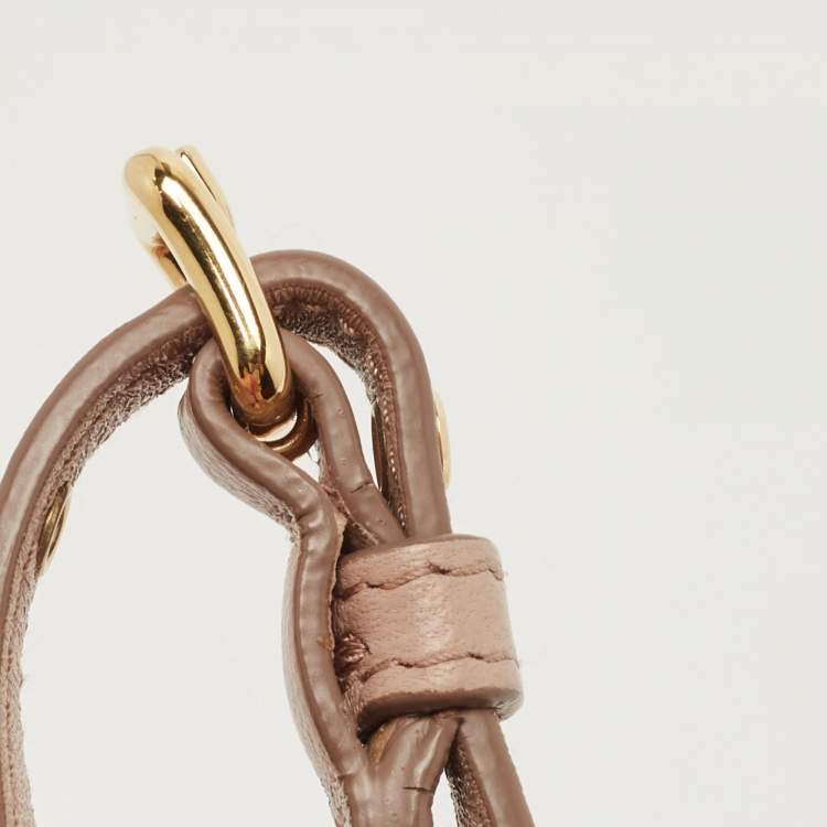Pre Owned Miu Miu Beige  Matelassé Leather Flap Wallet on Chain