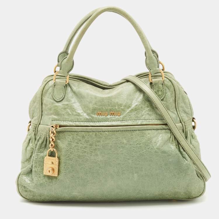 Baguette - Mint green nappa leather bag