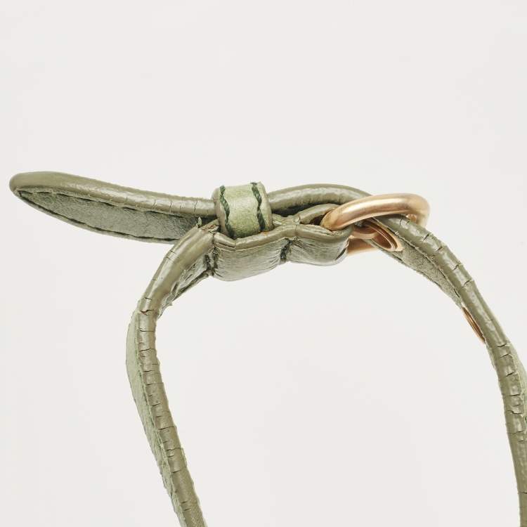 Pre Owned Miu Miu Mint Green Leather Lily Distressed Satchel