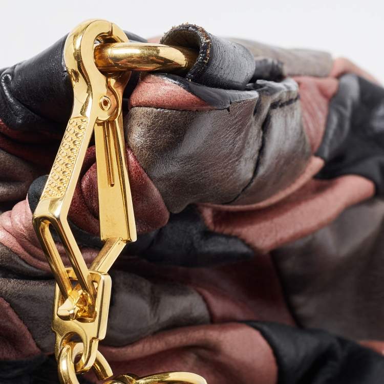 Pre Owned Miu Miu Multicolor Patchwork Leather Harlequin Hobo