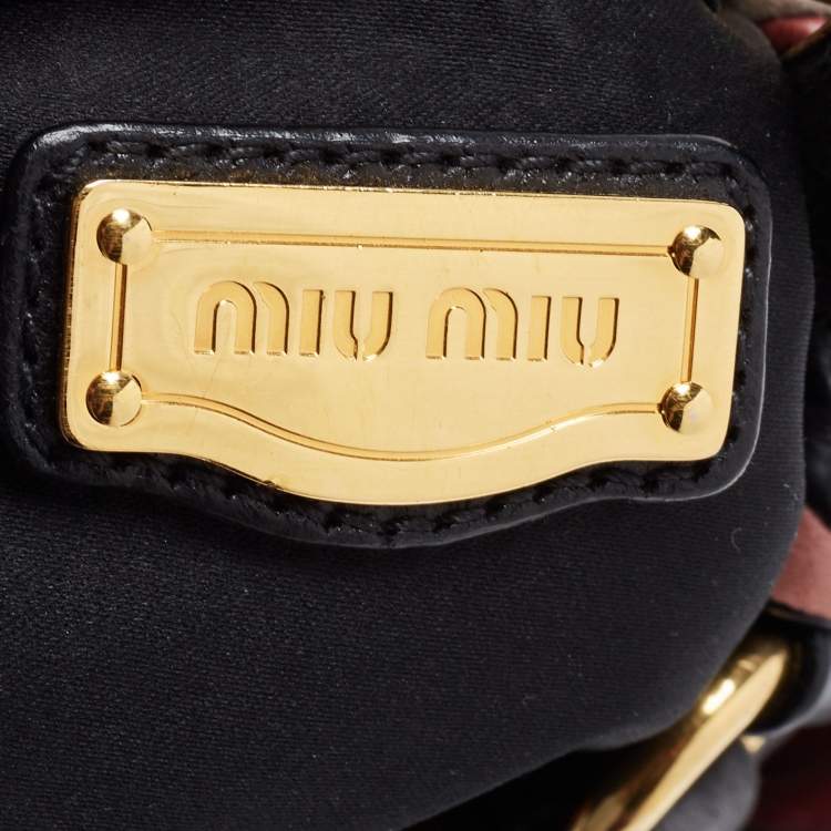 Pre Owned Miu Miu Multicolor Patchwork Leather Harlequin Hobo