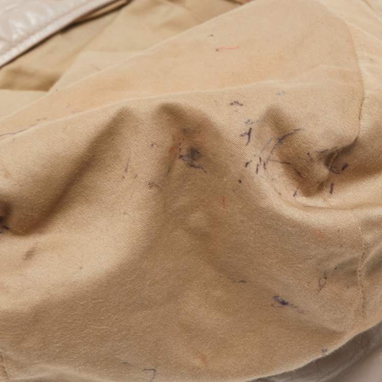 Pre Owned Miu Miu Grey Leather Lily Distressed Satchel