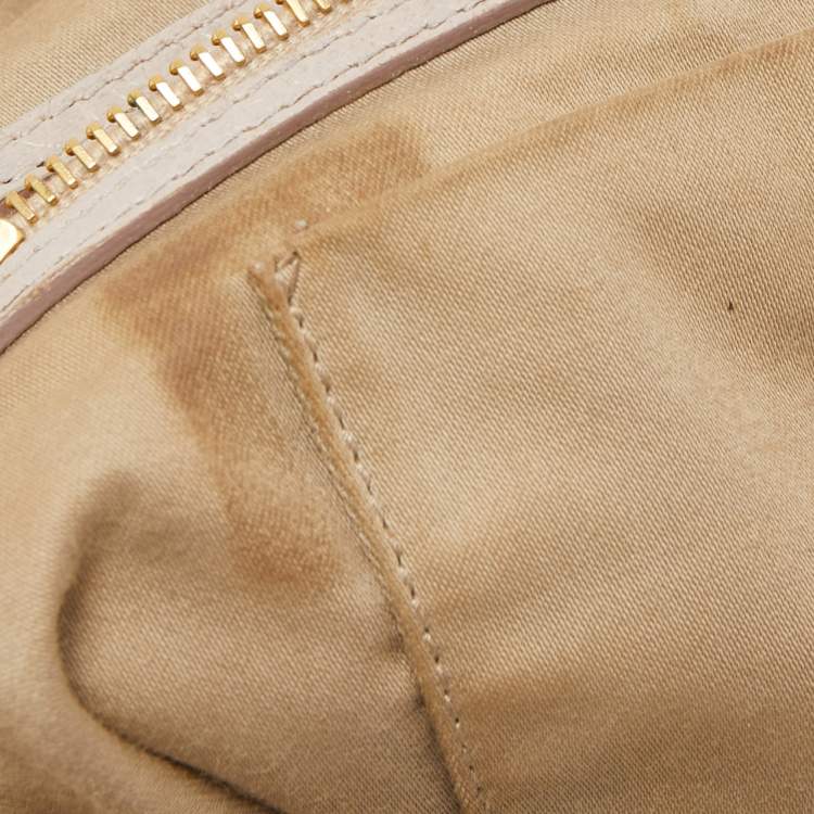 Pre Owned Miu Miu Grey Leather Lily Distressed Satchel