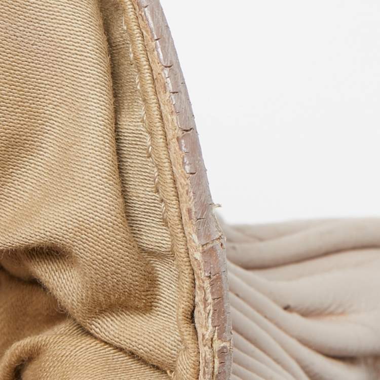 Pre Owned Miu Miu Grey Leather Lily Distressed Satchel