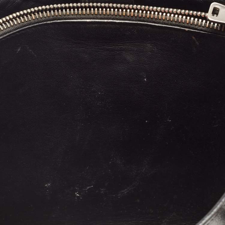 Pre Owned Miu Miu Black Madras Leather Pushlock Tote