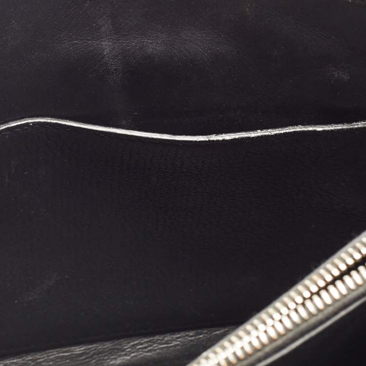 Pre Owned Miu Miu Black Madras Leather Pushlock Tote
