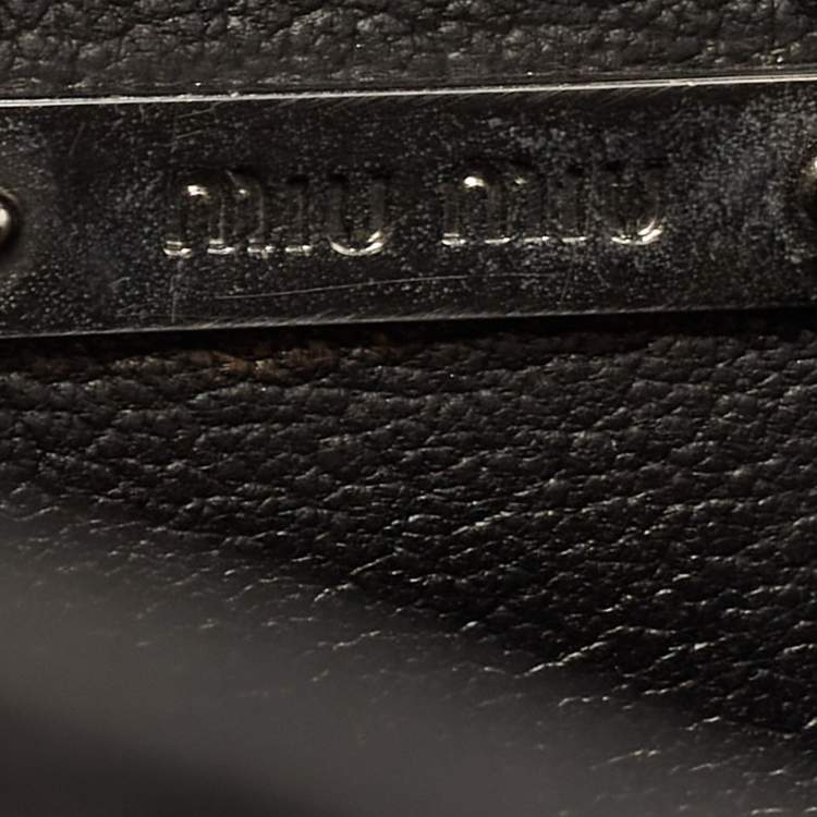 Pre Owned Miu Miu Black Madras Leather Pushlock Tote