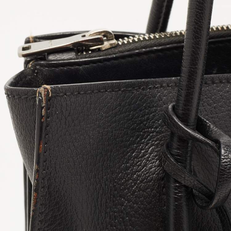 Pre Owned Miu Miu Black Madras Leather Pushlock Tote