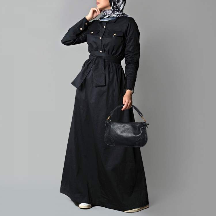 Pre Owned Miu Miu Black Leather Brogue Hobo