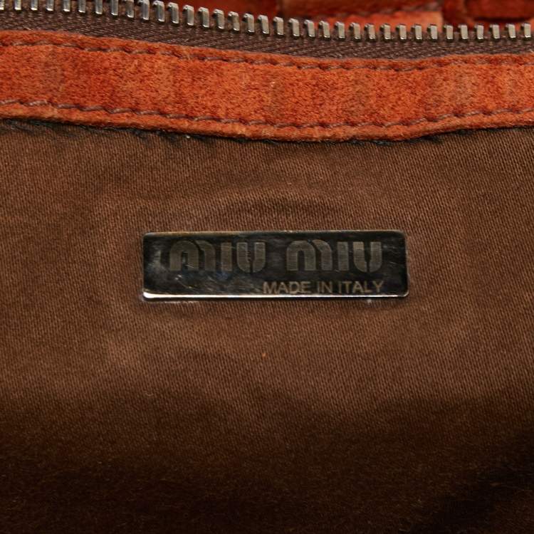 Pre Owned Miu Miu Brown Suede Drawstring Shoulder Bag