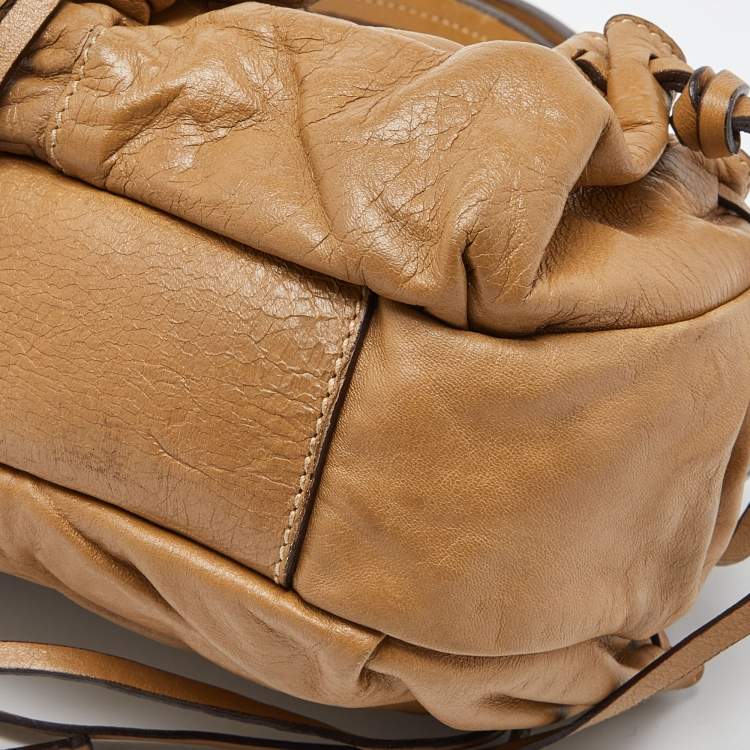 Pre Owned Miu Miu Beige Leather Satchel