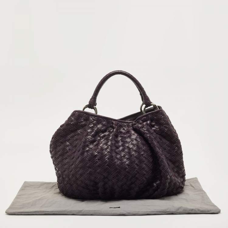 Pre Owned Miu Miu Purple Woven Leather Tote