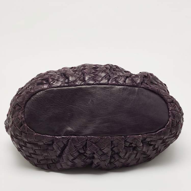 Pre Owned Miu Miu Purple Woven Leather Tote