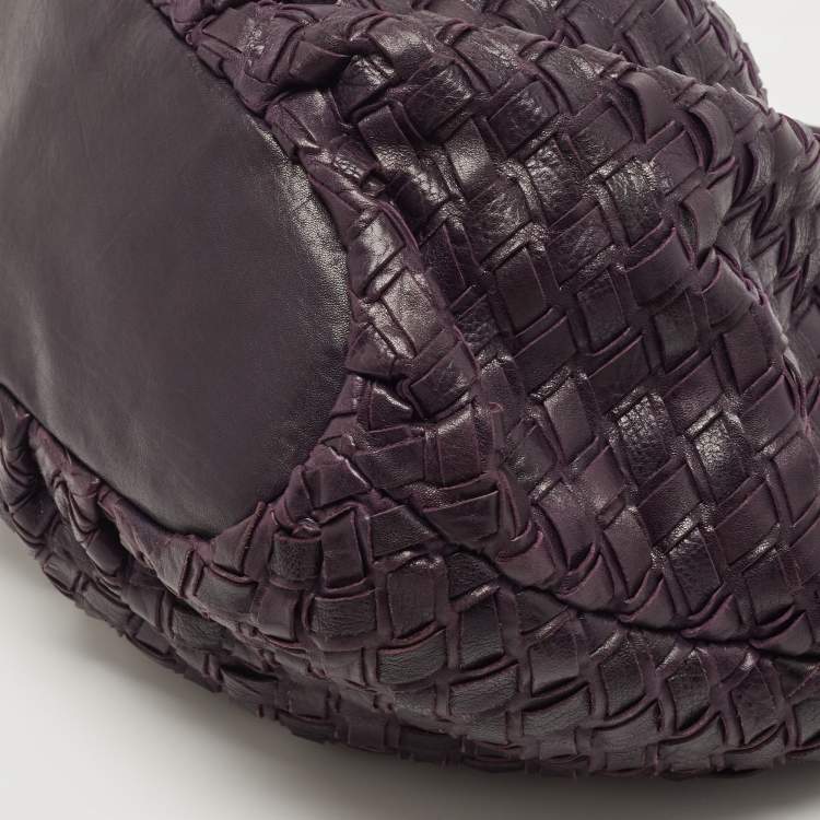 Pre Owned Miu Miu Purple Woven Leather Tote