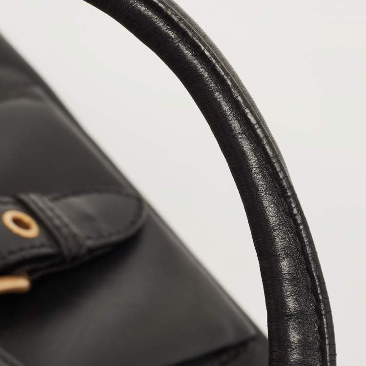 Pre Owned Miu Miu Black Leather Studded Pocket Satchel