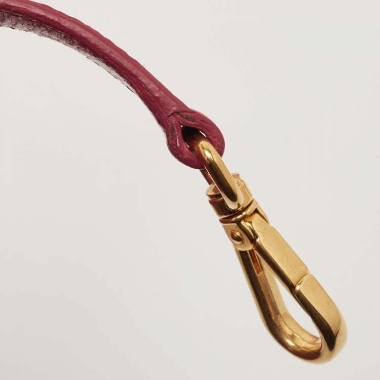 Pre Owned Miu Miu Light Red Matelassé Shine Leather Tote