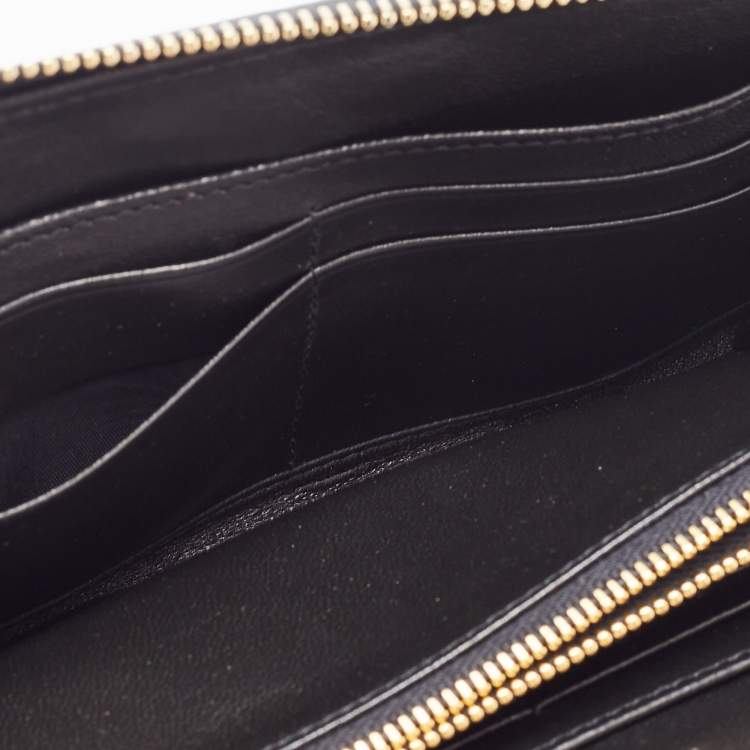 Pre Owned Miu Miu Tri Color Mixed Quilted Leather Zip Around Continental Wallet