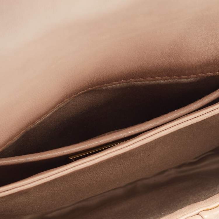 Pre Owned Miu Miu Beige Matelassé Leather Crossbody Bag