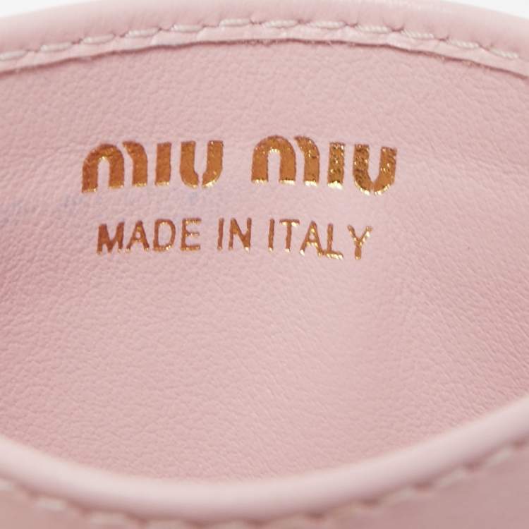 Pre Owned Miu Miu Pink Leather Card Holder