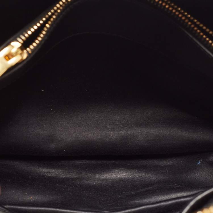 Pre Owned Miu Miu Black Matelassé Leather Bauletto Satchel