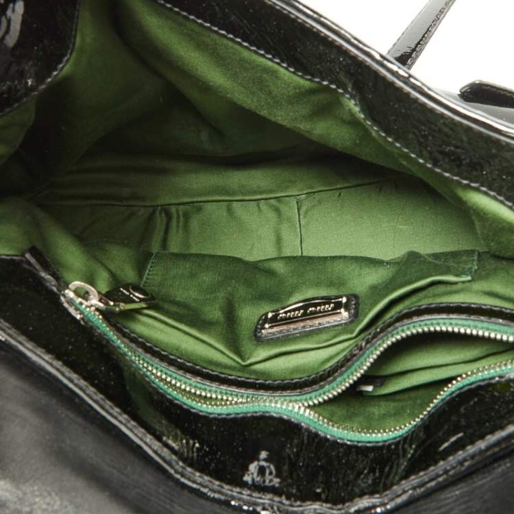 Pre Owned Miu Miu Black Patent Leather Turnlock Top Handle Bag