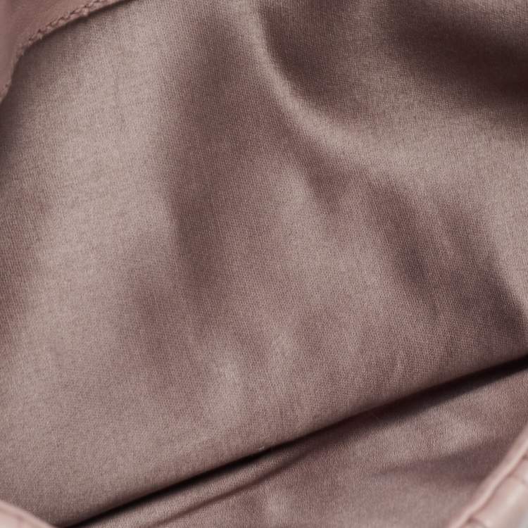 Pre Owned Miu Miu Old Rose Matelasse Leather Flap Chain Clutch 