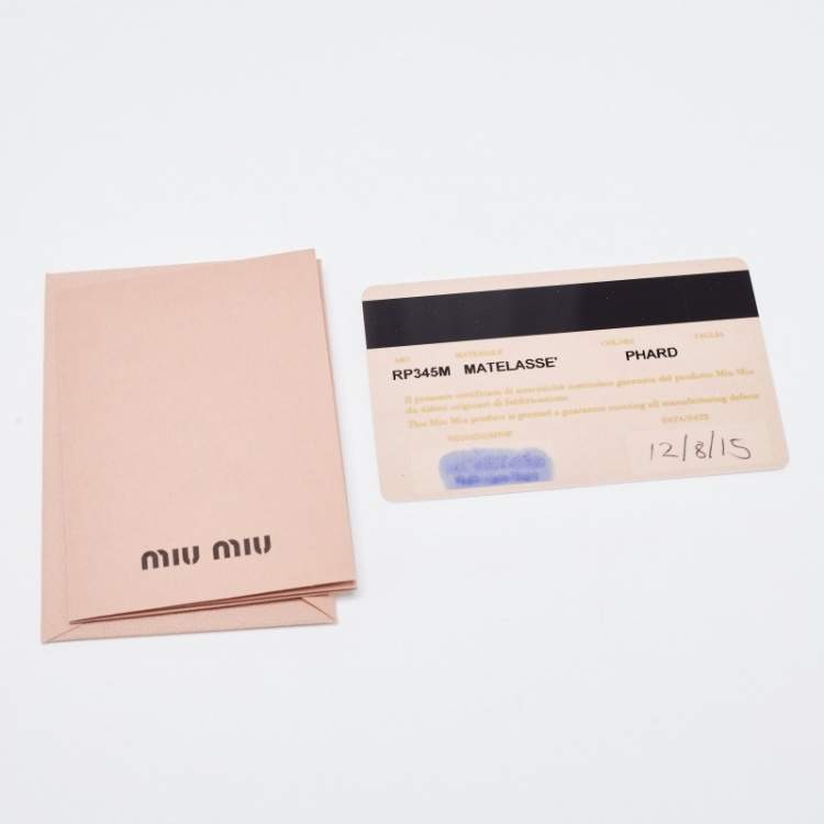 Pre Owned Miu Miu Old Rose Matelasse Leather Flap Chain Clutch 