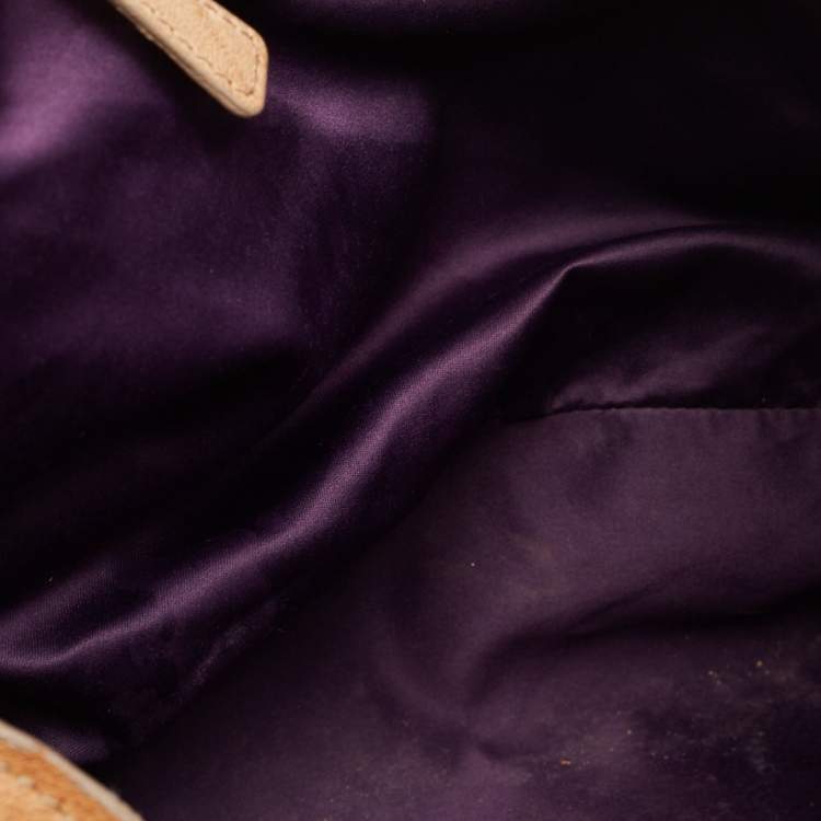 Pre Owned Miu Miu Beige Leather Patchwork Hobo