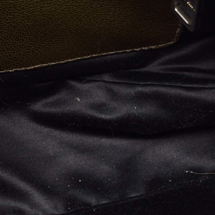 مملوكة مسبقًا Miu Miu Green Madras Leather Pushlock Flap Crossbody Bag