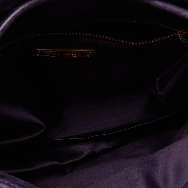 Pre Owned Miu Miu Purple Matelassé Leather Small Coffer Hobo