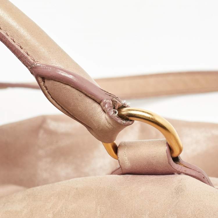 Pre Owned Miu Miu Beige Vitello Luz Leather Multiple Pocket Satchel