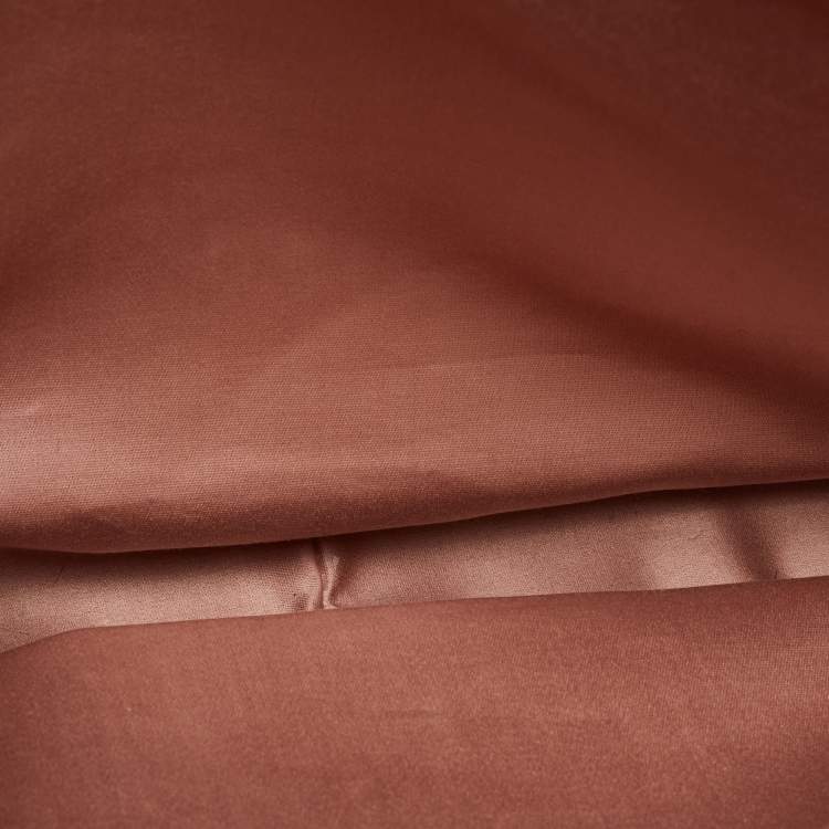 Pre Owned Miu Miu Orange Madras Leather Pushlock Tote