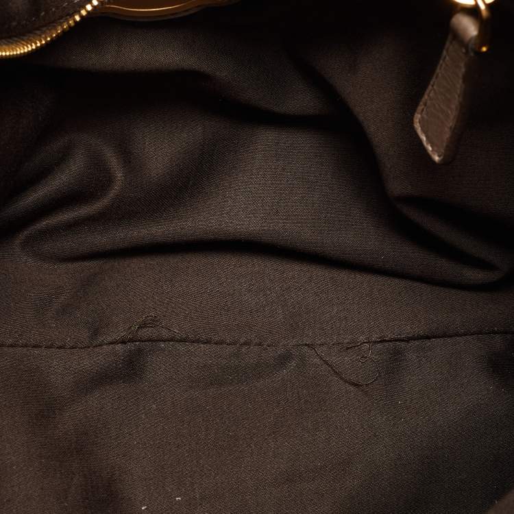 Pre Owned Miu Miu Grey Leather Gathered Tote