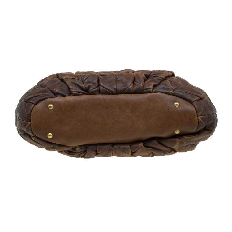 مملوكة مسبقًا Miu Miu Cammello Patchwork Leather Tote