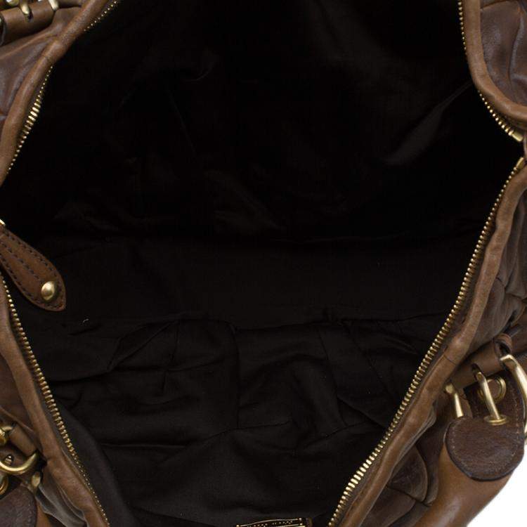 مملوكة مسبقًا Miu Miu Cammello Patchwork Leather Tote