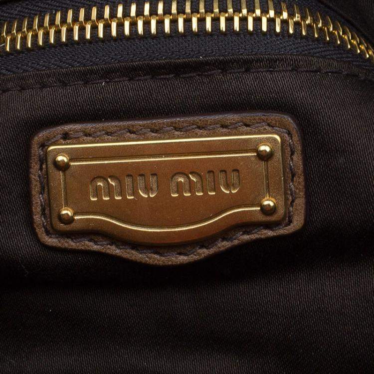 مملوكة مسبقًا Miu Miu Cammello Patchwork Leather Tote