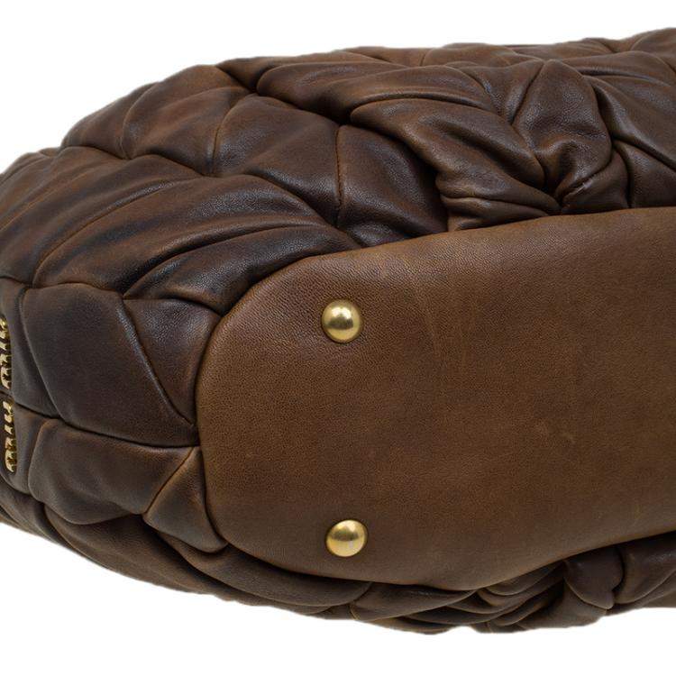 مملوكة مسبقًا Miu Miu Cammello Patchwork Leather Tote