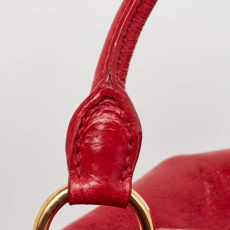Pre Owned Miu Miu Red Vitello Lux Leather Satchel
