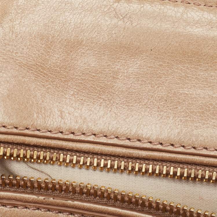 Pre Owned Miu Miu Beige Vitello Shine Leather Tote