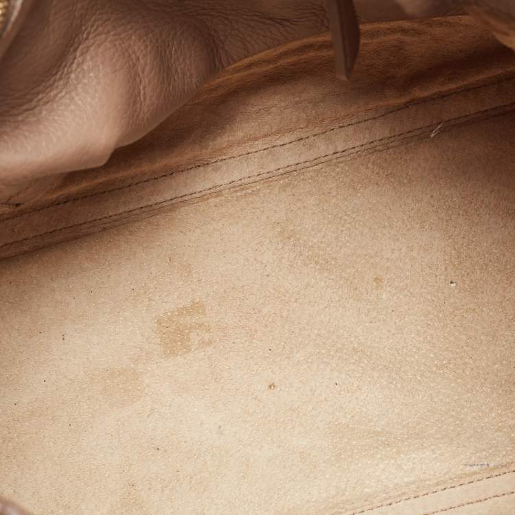 Pre Owned Miu Miu Beige Leather Paloma Top Handle Bag