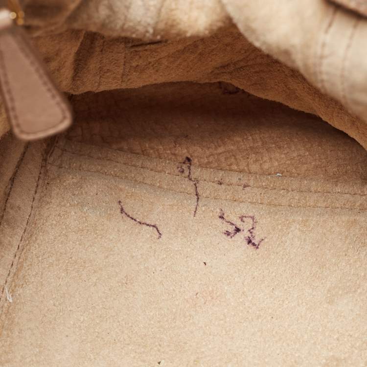 Pre Owned Miu Miu Beige Leather Paloma Top Handle Bag