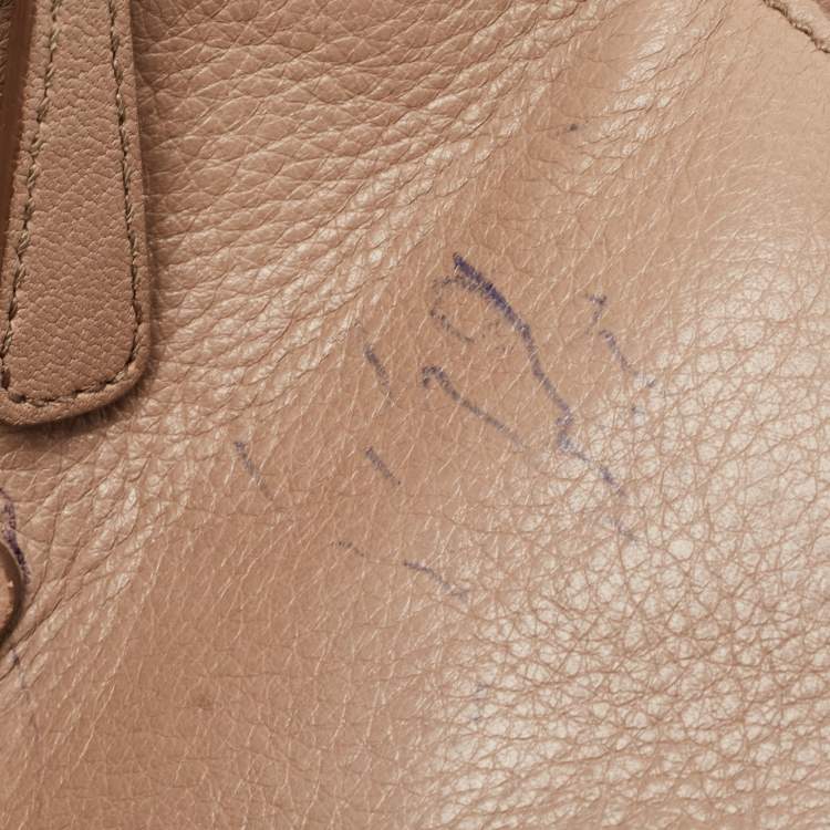 Pre Owned Miu Miu Beige Leather Paloma Top Handle Bag