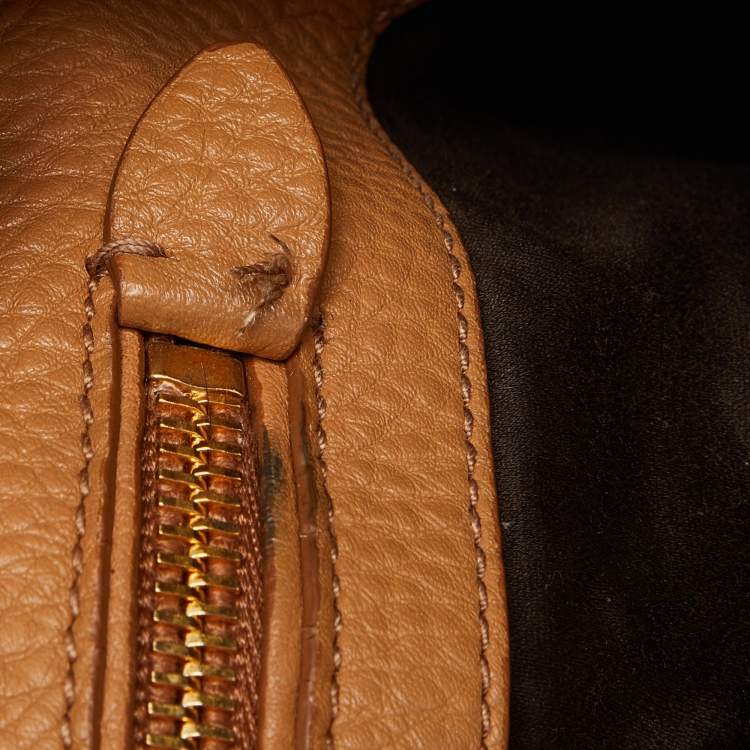Pre Owned Miu Miu Beige Leather Shopper Tote 
