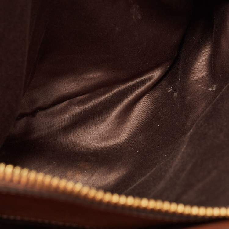 Pre Owned Miu Miu Brown Pebbled Leather Double Zip Convertible Tote