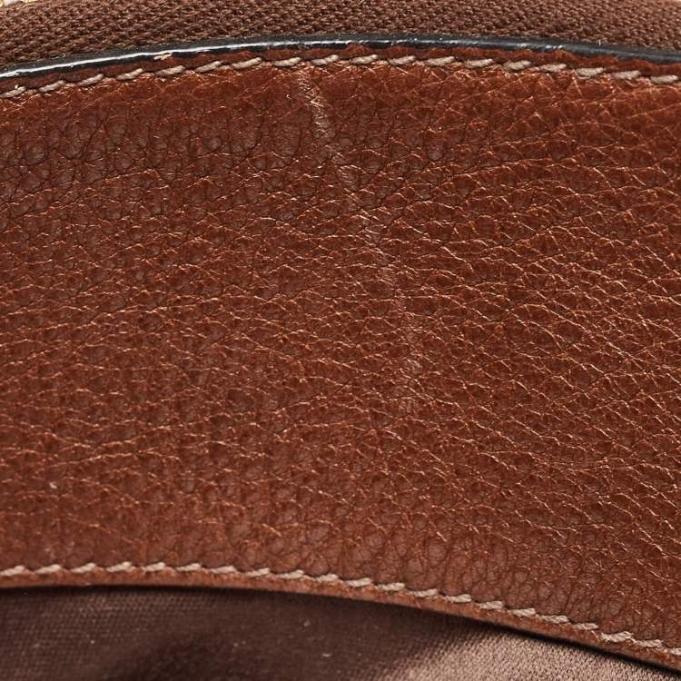 Pre Owned Miu Miu Brown Pebbled Leather Double Zip Convertible Tote