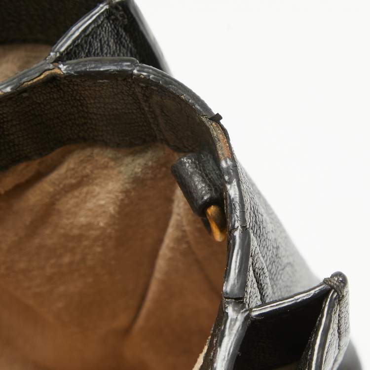 Pre Owned Miu Miu Black Madras Leather Pushlock Tote