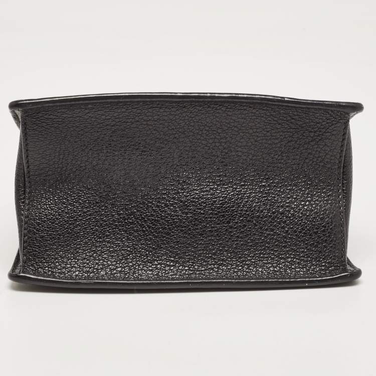Pre Owned Miu Miu Black Madras Leather Mini Bandouliera Top Handle Bag