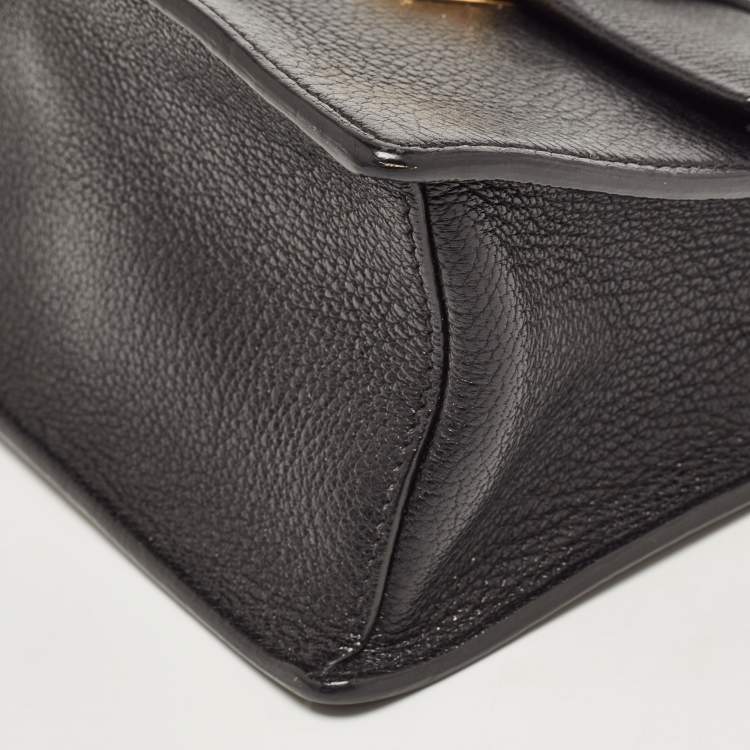 Pre Owned Miu Miu Black Madras Leather Mini Bandouliera Top Handle Bag