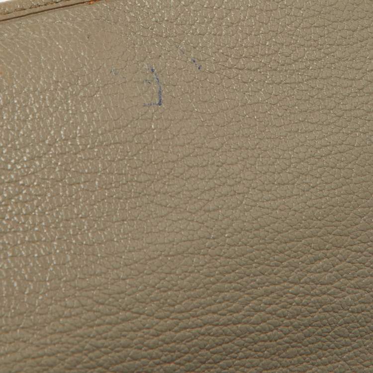 Pre Owned Miu Miu Grey/Yellow Madras Leather Flap Continental Wallet