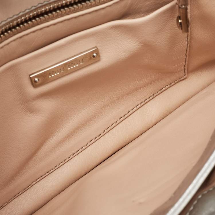 Pre Owned Miu Miu Tricolor Leather Star Motif Diagonal Shoulder Bag